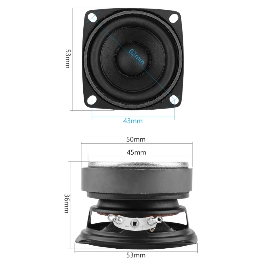 2 pz/lotto Audio 53mm Altoparlanti Portatili 2 Pollici Gamma Completa 4 Ohm 15 Altoparlante Fai Da Te Suono Mini Subwoofer Per Bt Altoparlante Home Theater