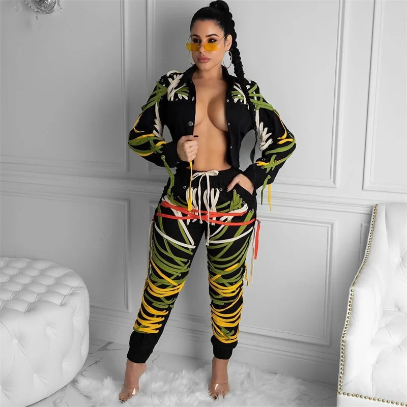 Streetwear Hip Hop Lace-up Ribbons Y2K Pants Clothes for Women Gothic Harajuku Drawstring High Waist Baggy Pants Ladies Trousers