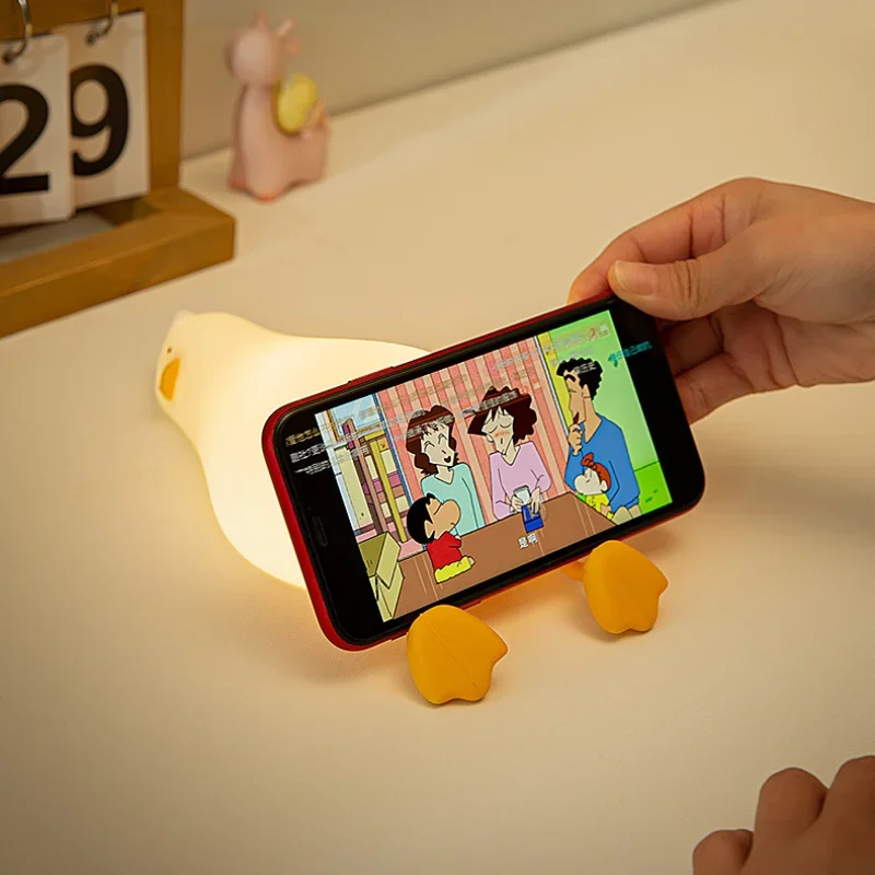 Lampe LED Rechargeable en Forme de Canard de Dessin Animé, Luminaire Décoratif d'Nik, Idéal pour une Chambre à Coucher ou une Chambre à Coucher, Interrupteur Cadeau d'Anniversaire pour Enfant