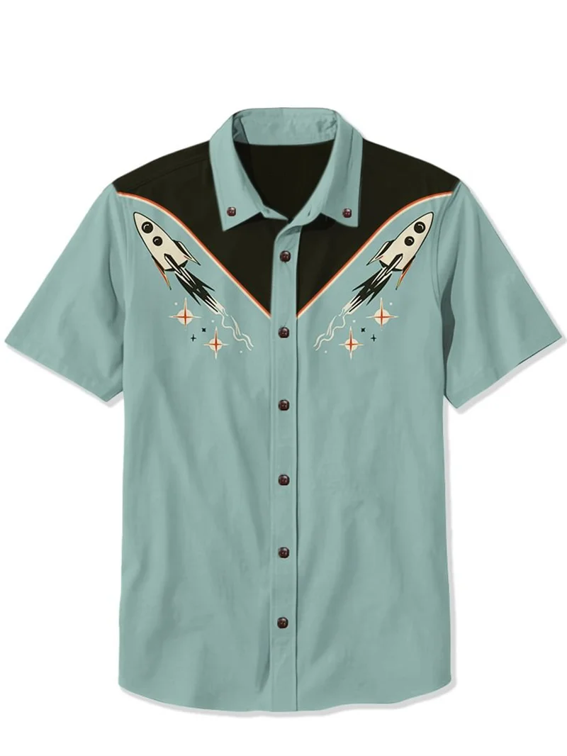 

Hawaiian men's retro short sleeved shirt breathable top casual wear summer fashion top shirt