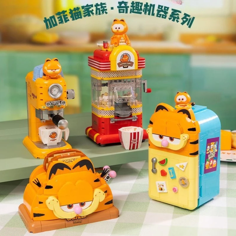 Pantasy Building Blocks Garfield Series Wonderful Machine Refrigerator Assembly Toy Room Decoration Building Blocks FestivalGift