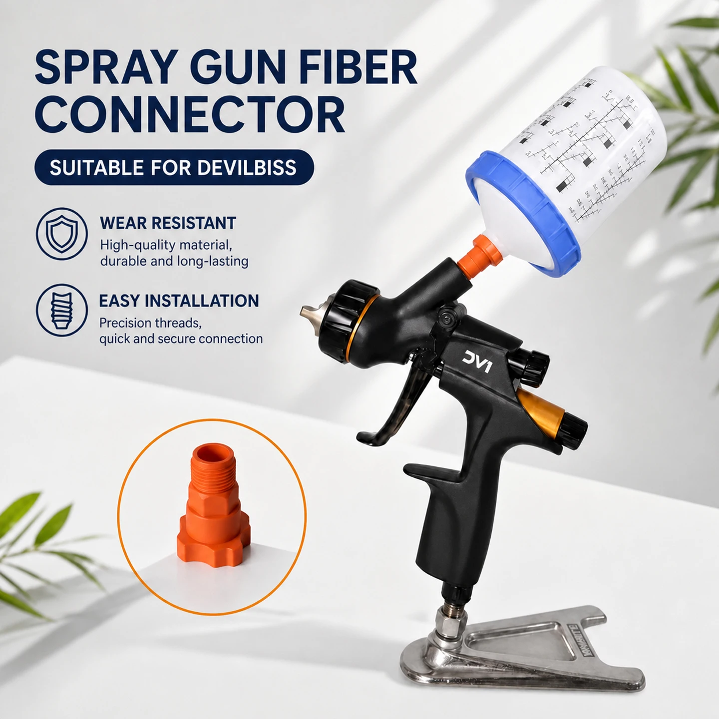 Devilbiss Spray Gun Adapter Conversion Connector Disposable Cup Accessories for Professional And DIY Painting Projects