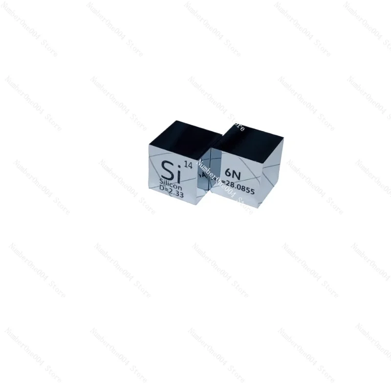 [Full Mirror Version] High Purity Monocrystalline Silicon Cubic Periodic Table Cube 10mm Si 6N