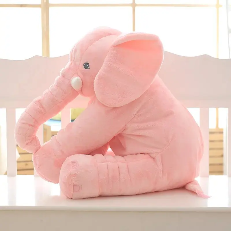 Elefante dos desenhos animados pano de dormir para bebê travesseiro calmante boneca rosa presente de aniversário infantil presente de lua cheia, novo, 2024