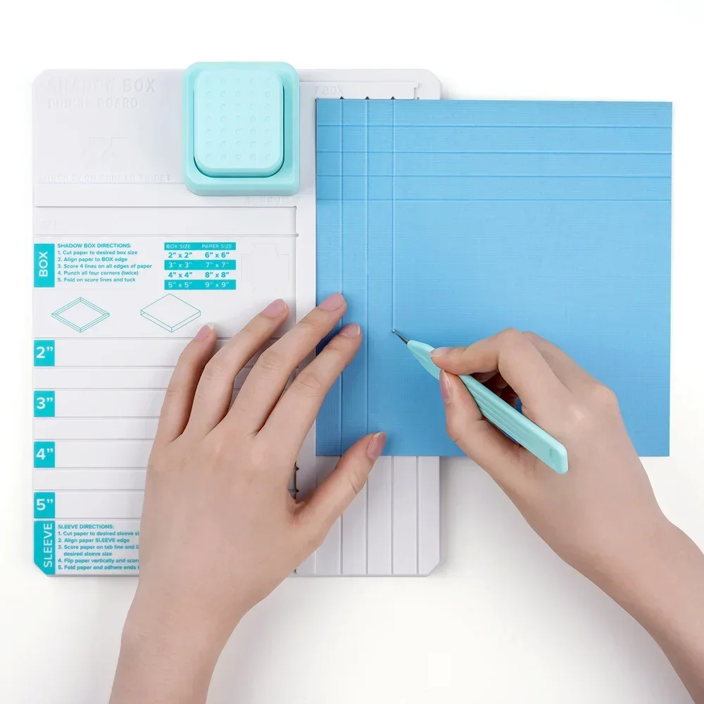 Creative Shadow Box Punch Board with Scoring Tool for DIY Making 2