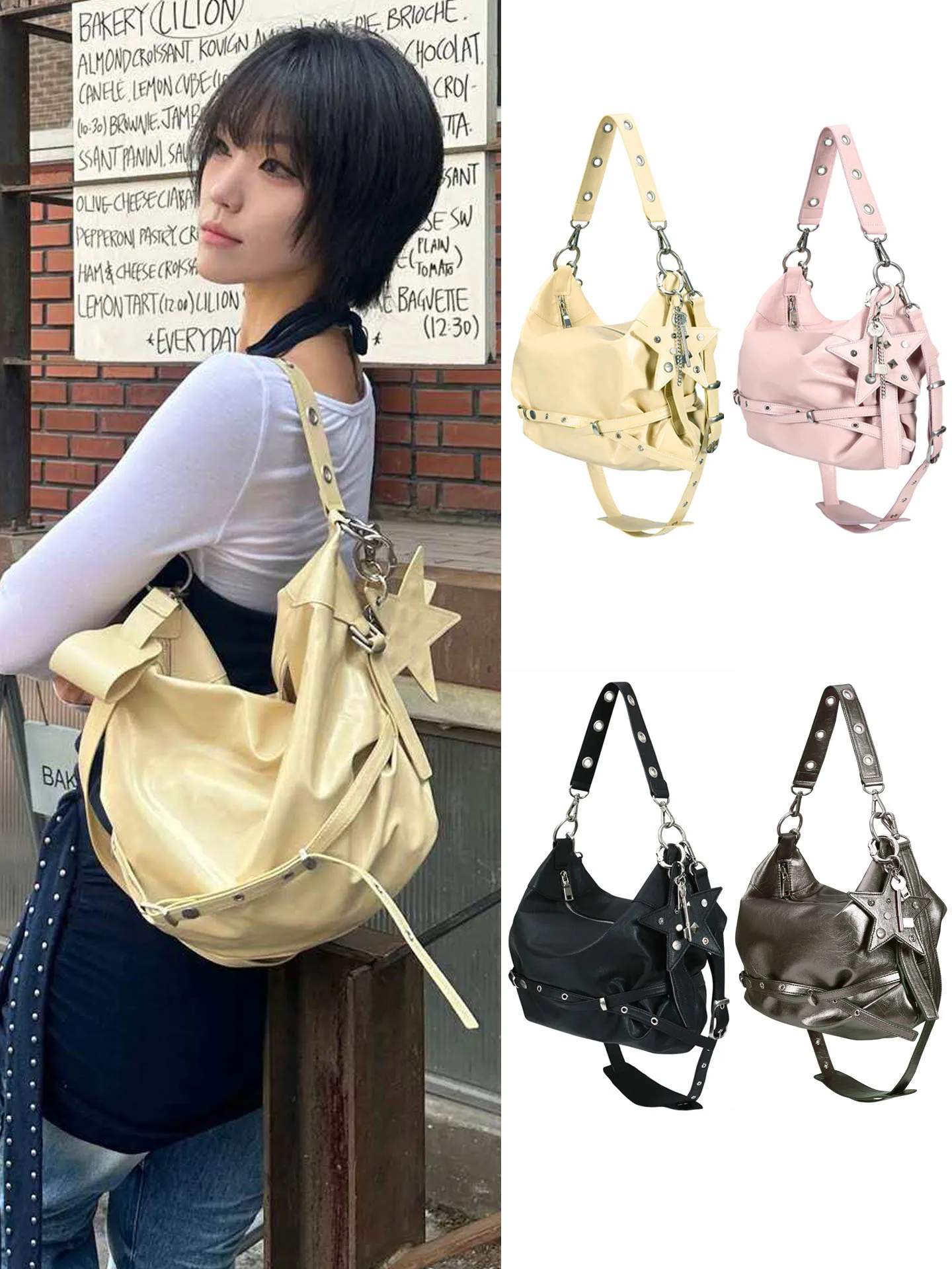fashionable-star-biker-bag-shoulder-crossbody-bag-for-women-soft-synthetic-leather-zipper-closure-daily-use-ladies-bag