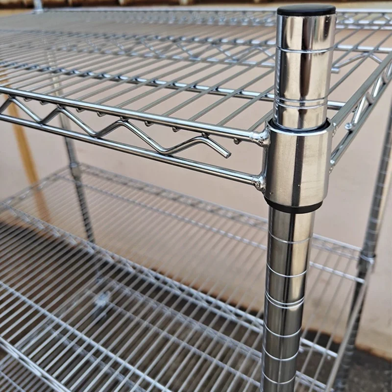 Multi-Layer Galvanized Stainless Steel Anti-Rust Mobile Shelving 4-Layer Houseuse Assembly Warehouse Shelf Efficient Stacking