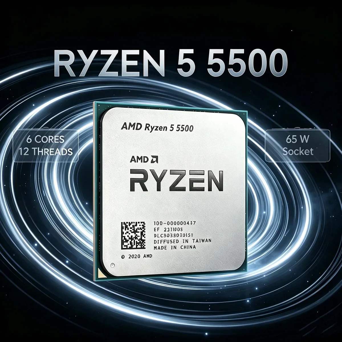 Nouveau processeur CPU R5 5500 AMD Ryzen 5 5500 3,6 GHz 6 cœurs 12 threads 7 nm Socket AM4 L3=16M 100-000000457