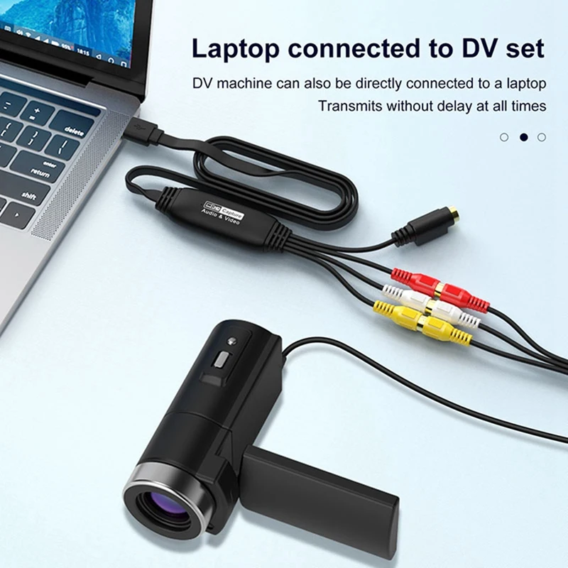 USB Video Capture VHS To Digital Converter USB 2.0 Video Audio Capture Card For TV DVD VHS Support Windows Mac System Durable