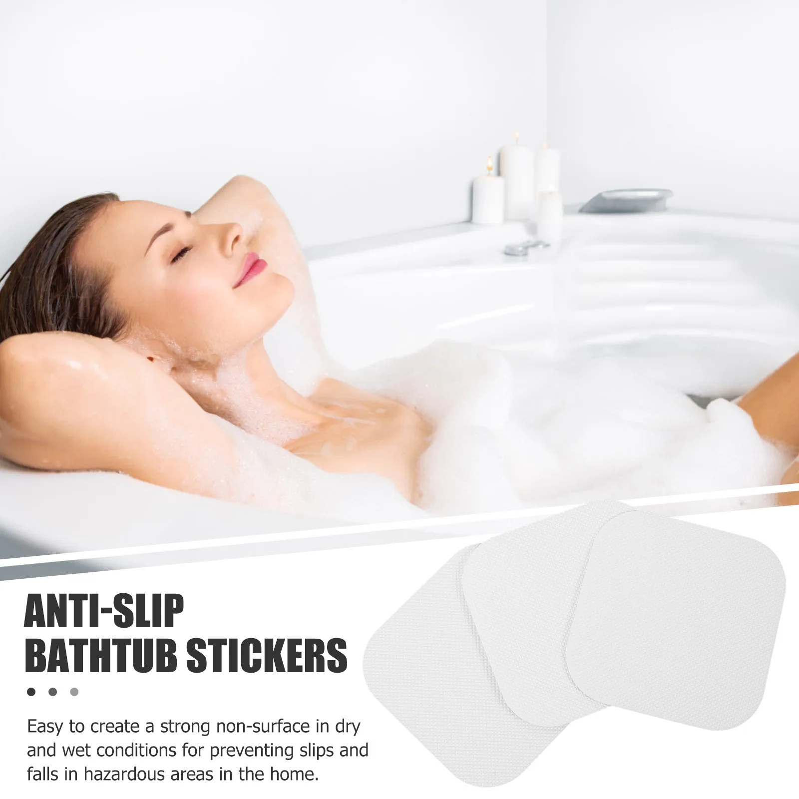 24 قطعة حوض الاستحمام المضادة للانزلاق ملصق مربع مقاوم للماء عدم الانزلاق ملصق مائي للحمام الاطفال سلامة الطابق ملصق المضادة للانزلاق حوض الاستحمام مائي