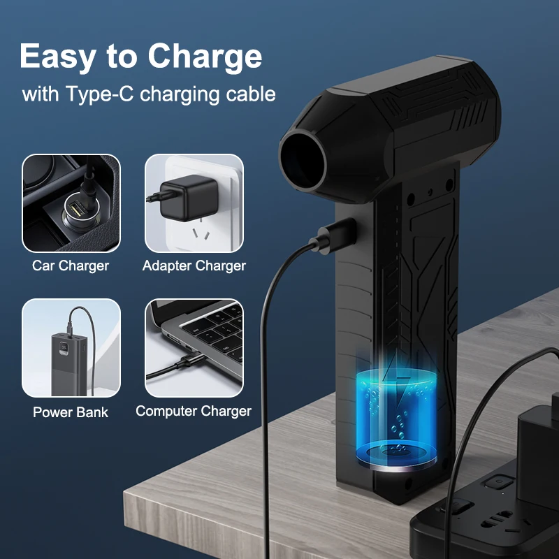 130000 giri/min Piccolo ventilatore elettrico portatile portatile Turbo Jet Air Duster Mini Turbo Fan per la pulizia della polvere