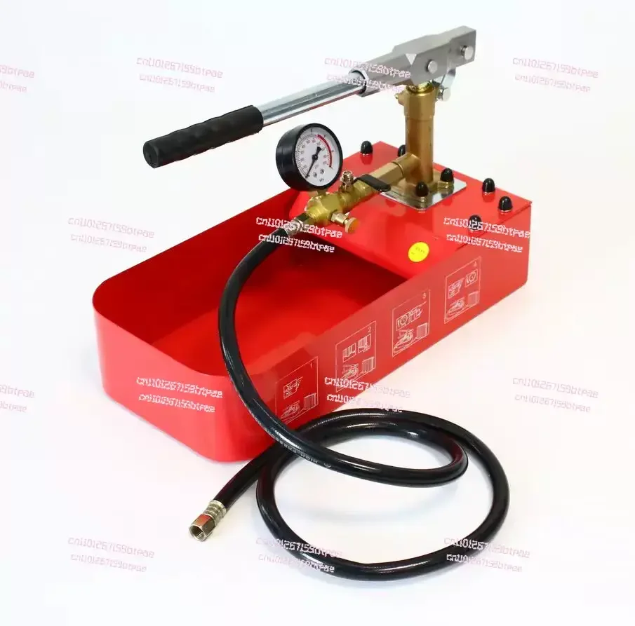 

70KG Hydraulic Manual Test Pump Water Pipe Pressure Tester with Oil Pressure Gauge + High Pressure Pipe