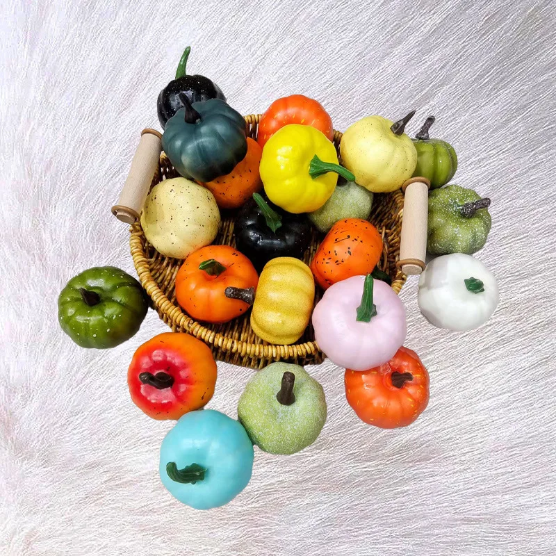 

Artificial Pumpkin Colorful Fake Pumpkin Christmas Halloween Model Kitchen Scene Simulation Shooting Props Decoration Home Decor