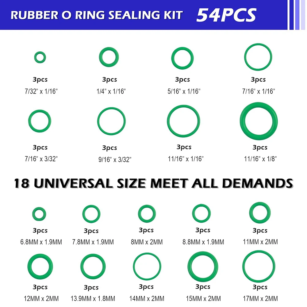 139PCS Automotive AC O Ring Assortment Rubber Gasket Seal Kit For Car Air Conditioning Repair Oil Resistant With Storage Case
