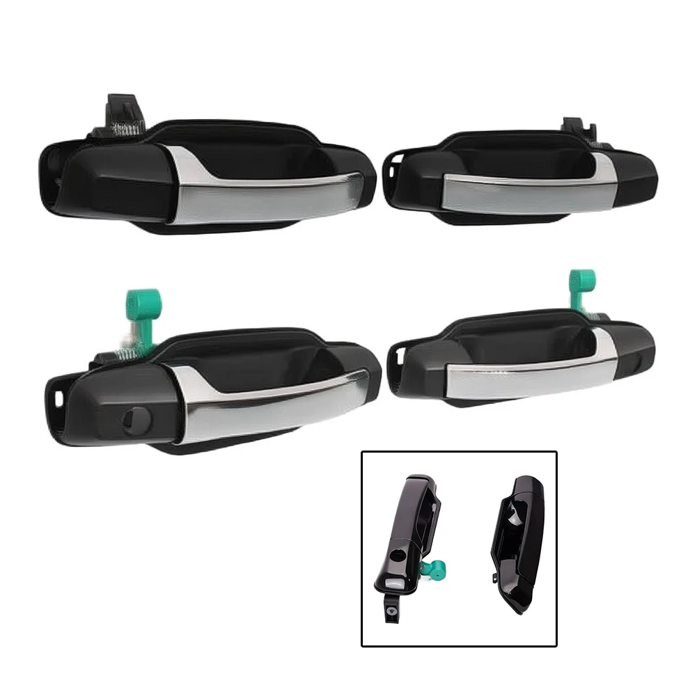 Black Door Handles 4 pcs for Kia for sorento 2003-2009 Front Back Left Right 826503E010 Plastic Direct Replacement