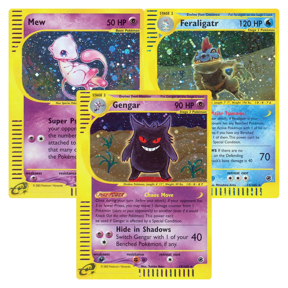 

Коллекционные коллекционные карты PKM PTCG Прокси-карта для хобби, редкие экспедиционные игровые карты Gengar Feraligatr Alakazam Raichu Mew, игрушки в подарок