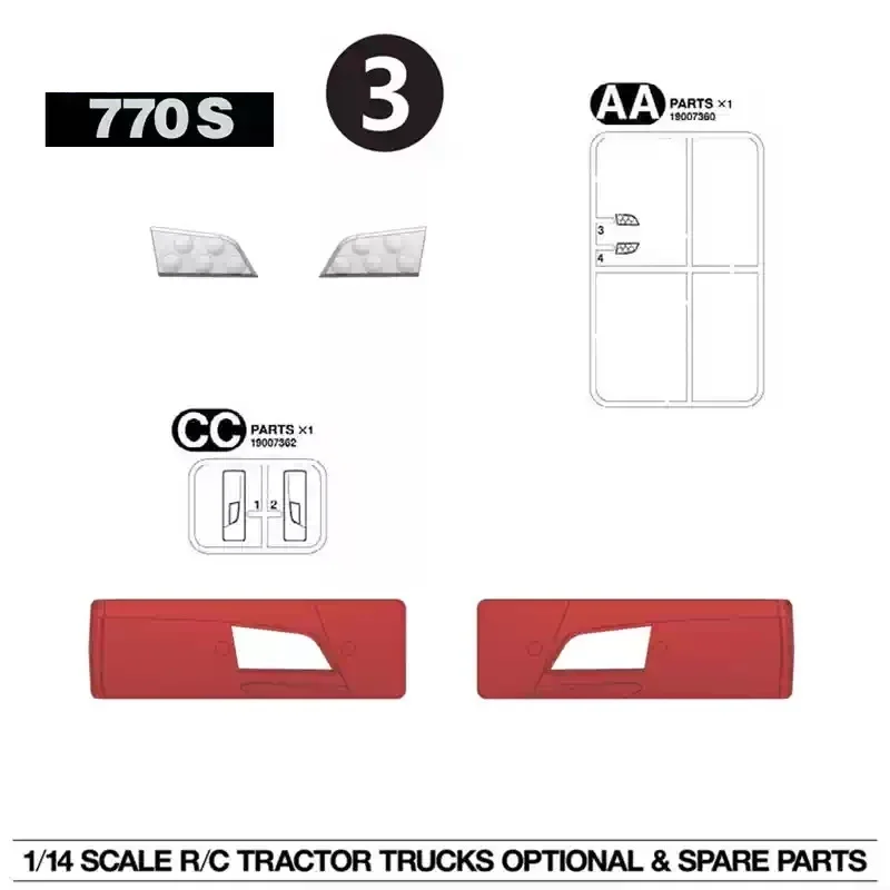 شفافة ضوء لوحة عاكس الضوء ل 1/14 Tamiya RC شاحنة قلابة ل سكانيا 770S 6X4 56368 8X4 56371 ترقية السيارات الملحقات #4