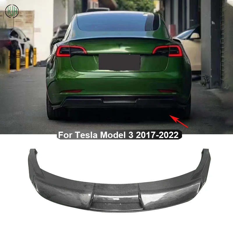 For Tesla Model 3 2017-2022 Carbon Fiber Car Rear Bumper Lip Diffuser Spoiler Parts Upgrade Body kit Car Accessories