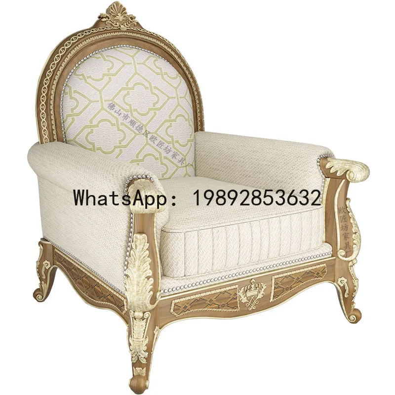 CZ Vintage French Fabric Sofa Neoclassical Sofa European Style Fabric Sofa