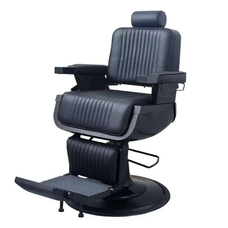 Professional Barber Chair Round Bottom Stainless Steel Hydraulic Lifting Recumbent Salon Chair for Hairdresser