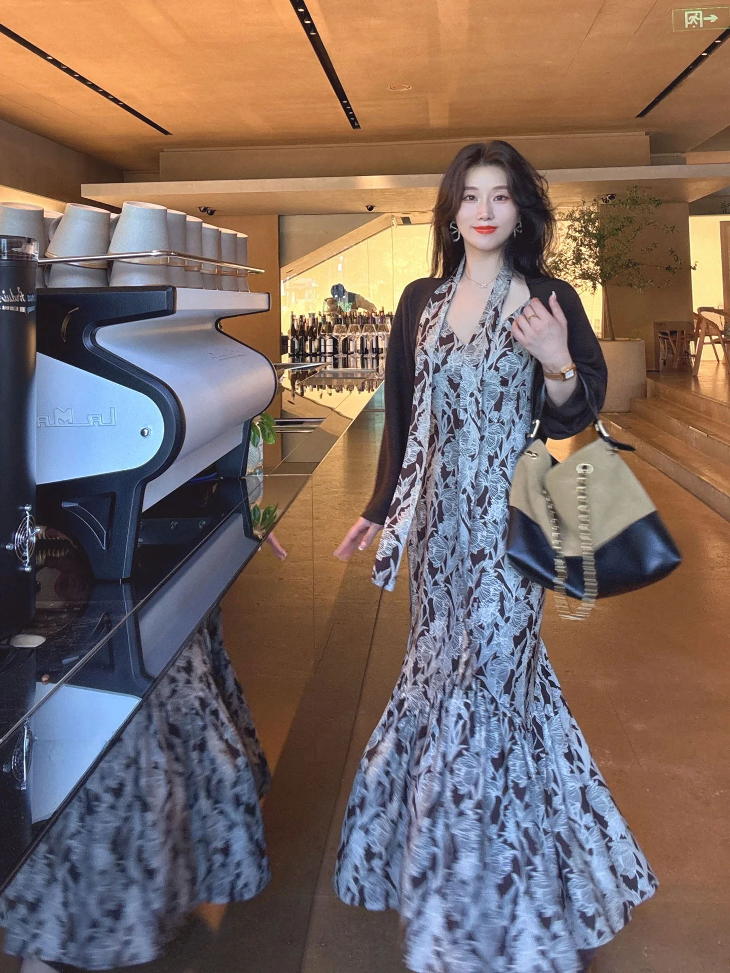 YANGXIAOJING ヴィンテージルーズフィットショート PU レザージャケットコーヒーカラーの女性のアウターウェア初秋ファッショナブルな痩身