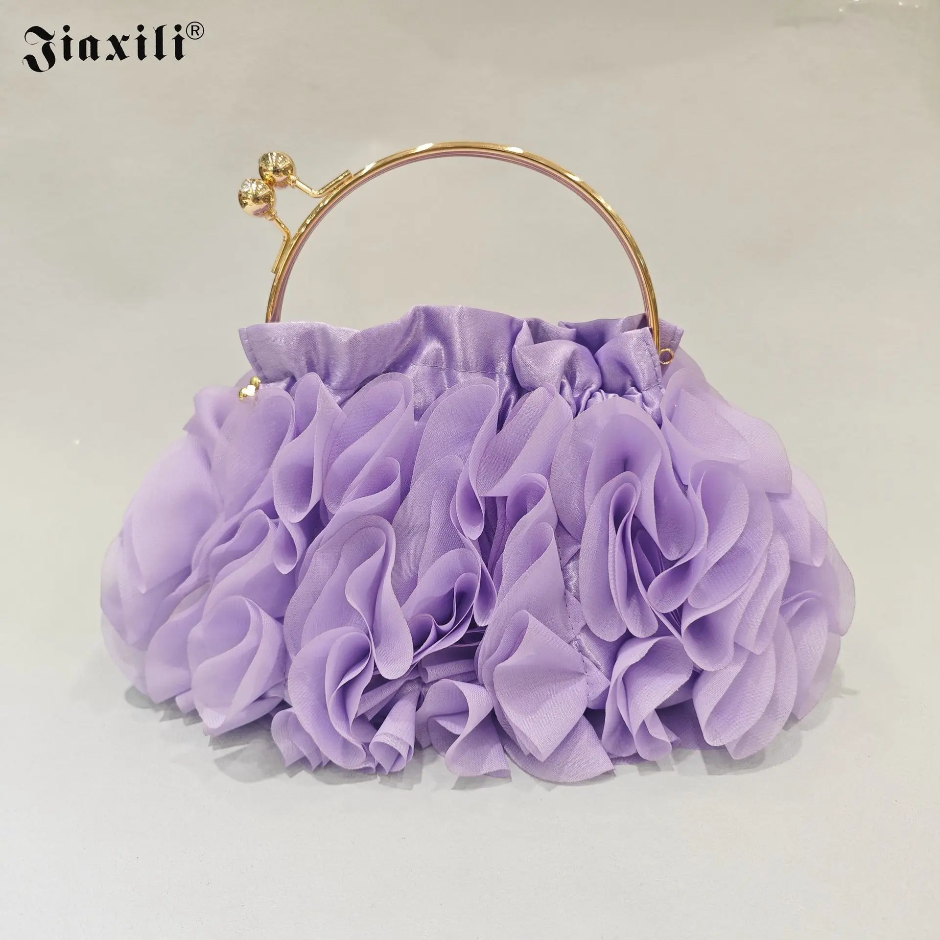 

Luxury Flower Clutches Handbag Floral Dinner Party Purse Women Wedding Dress Bag Petal Designer Shoulder Bag Female Gift