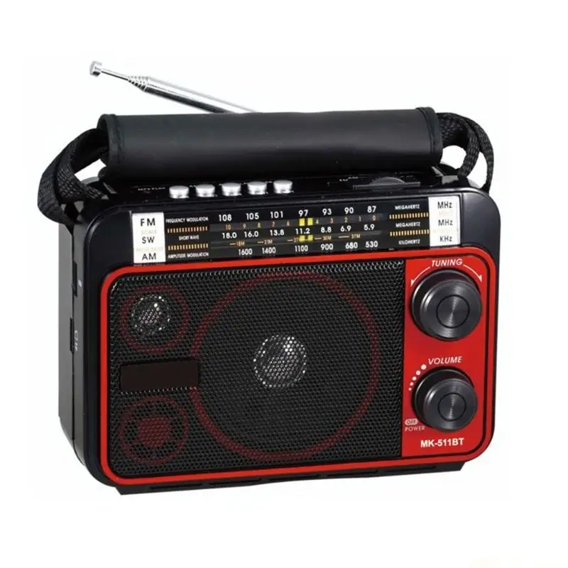 M5TD FM Radio Receiver with Mechanical Tuning Knob & Expandablely Memory Lightweight for Outdoor Music Companion