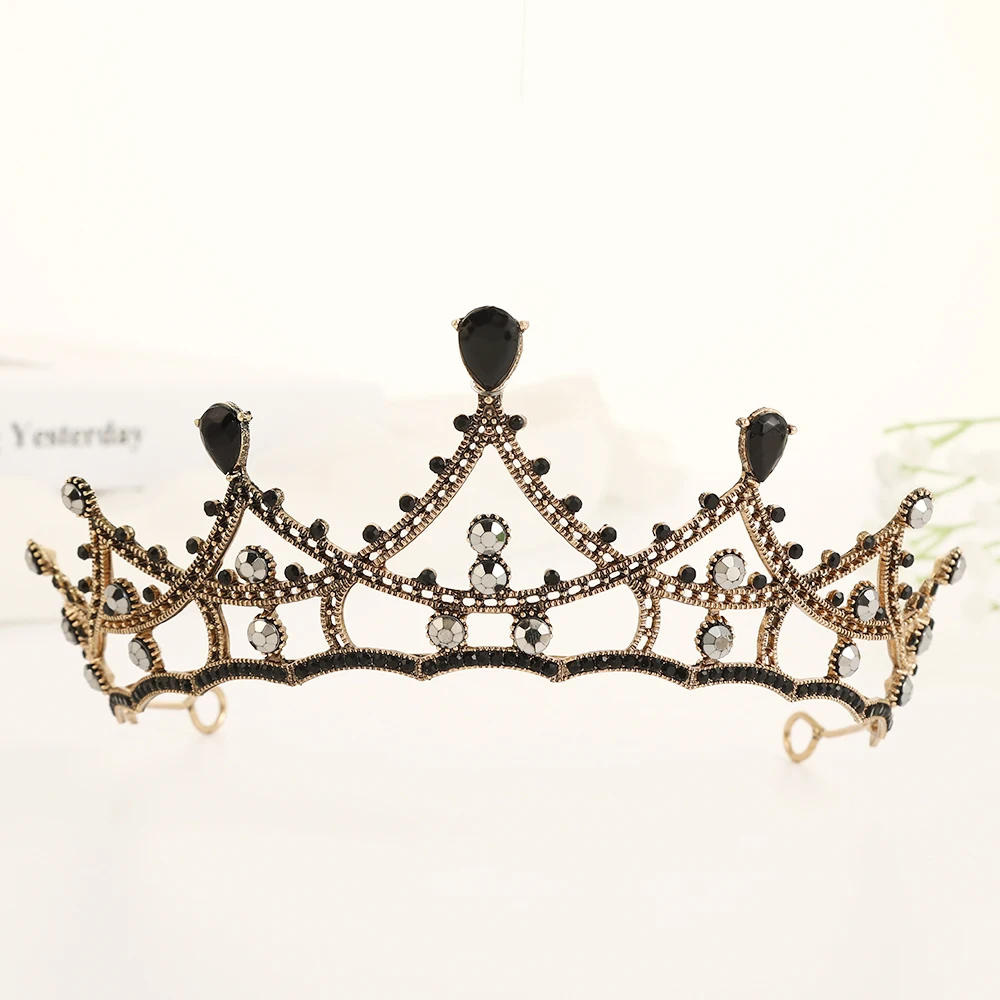

Baroque Vintage Gothic Crystal Crown and Tiara Wedding Bride Hair Accessories For Women Rhinestone Crowns wedding accessories