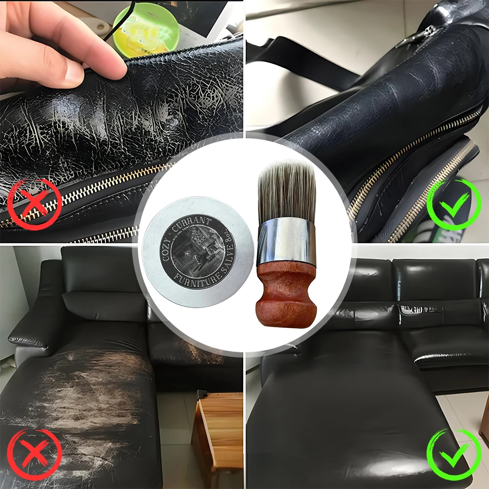 Furniture Salve Leather Salve Universal Leather Conditioner Rejuvenate & Nourish Leather Balm with Brush for Sofa Car Seats