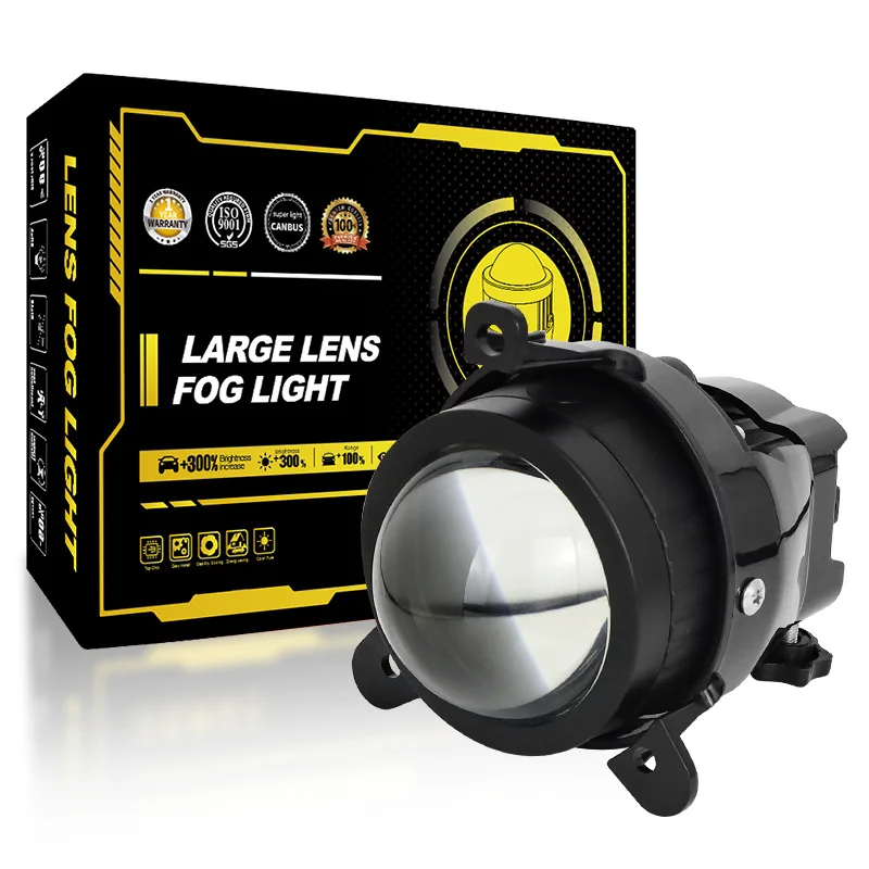 3-Color LED Fog Light 150W for LADA High Triangular Model Bi-Beam Waterproof Front Fog Lamp with Lens