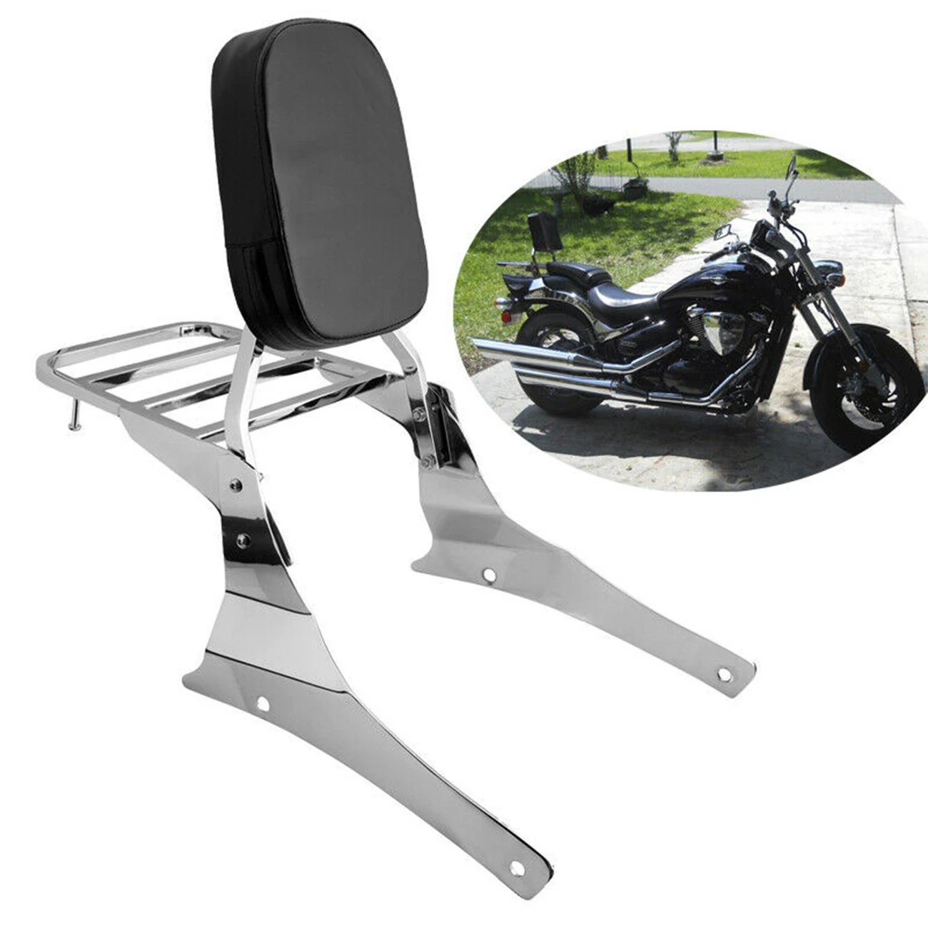 Motorrad Gepäck Rack Sissy Bar hintere Beifahrer Rückenlehne für Suzuki Intruder/Volusia C800 C800C