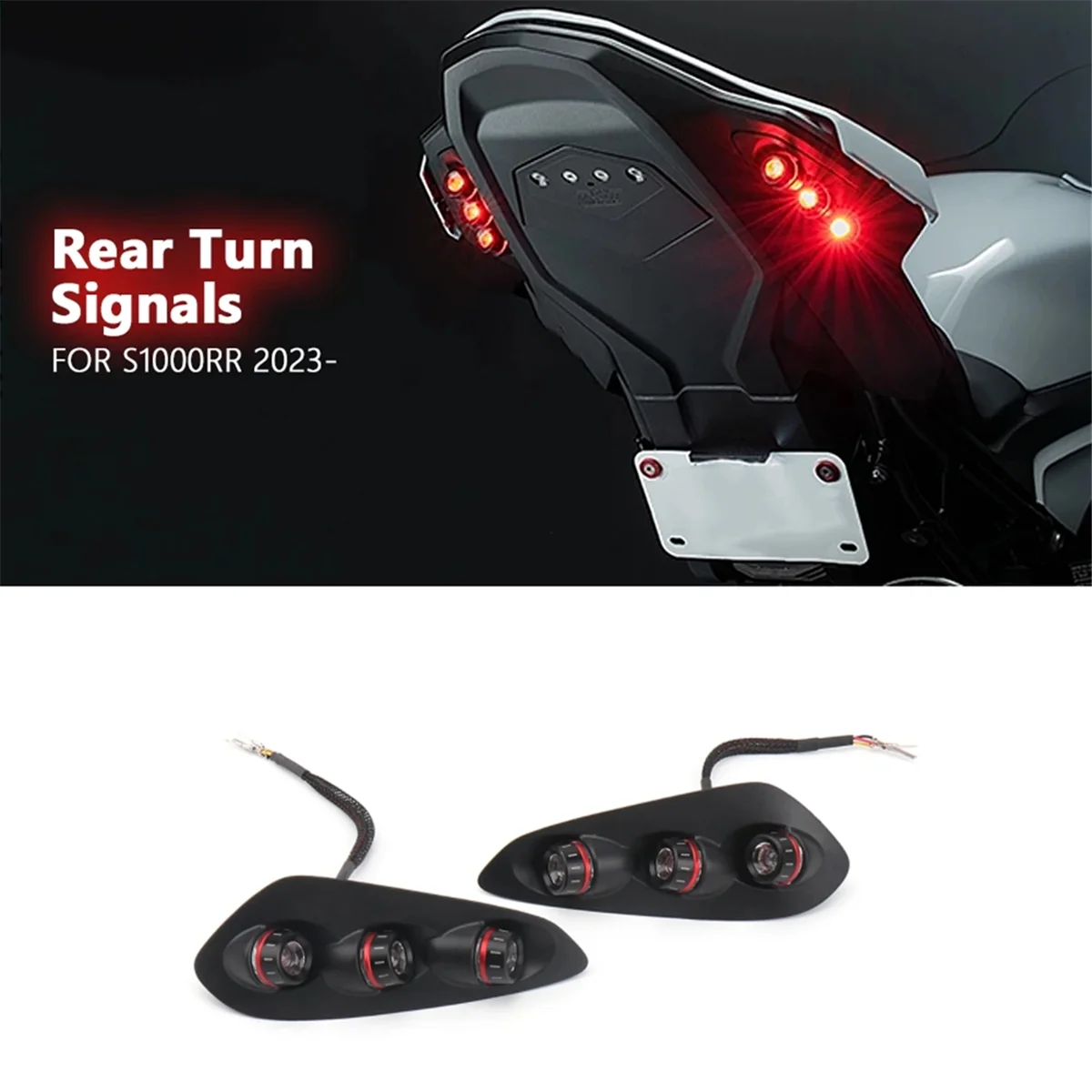 Flashing Turn Signals Motorcycle LED Lights Rear Blinker Indicator Tail Light for BMW S 1000 RR S1000RR S1000Rr 2023-