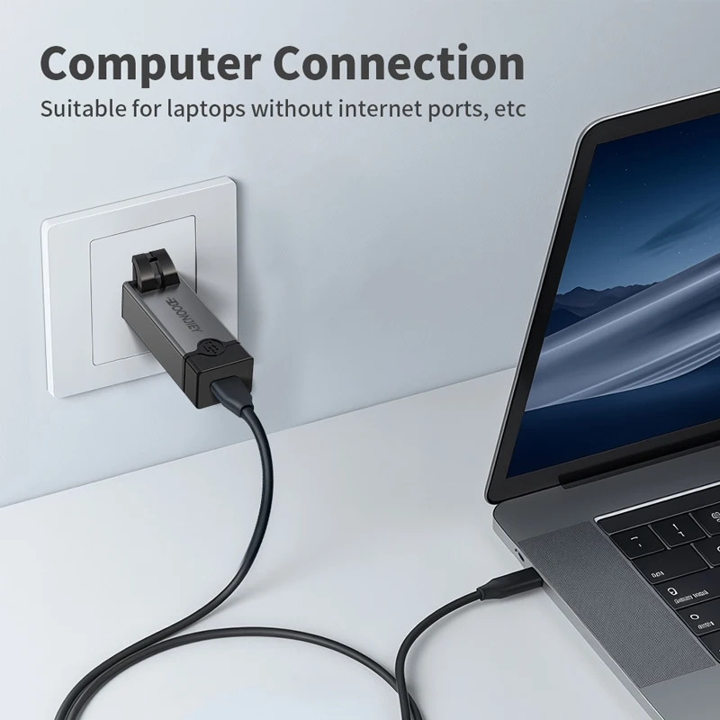USB C to Ethernet Adapter 1Gbps Gigabit USB C Female to RJ45 Male Portable Network Converter for PC MacBook Network Accessories