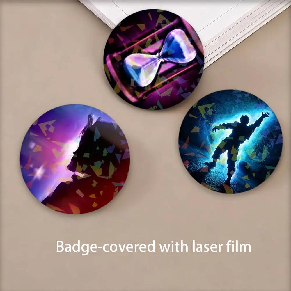 Dark Knights Game Final Fantasy XIV Round Badge for Backpack Accessories Laser Lapel Pins Jewelry Gifts