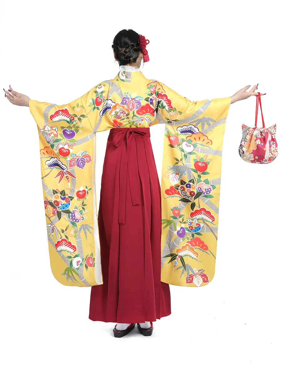 Women's Samurai Hakama Uniform Bushi Wide Sleeve Uniform Costume Geisha  Anime Cosplay Halloween  Kimono