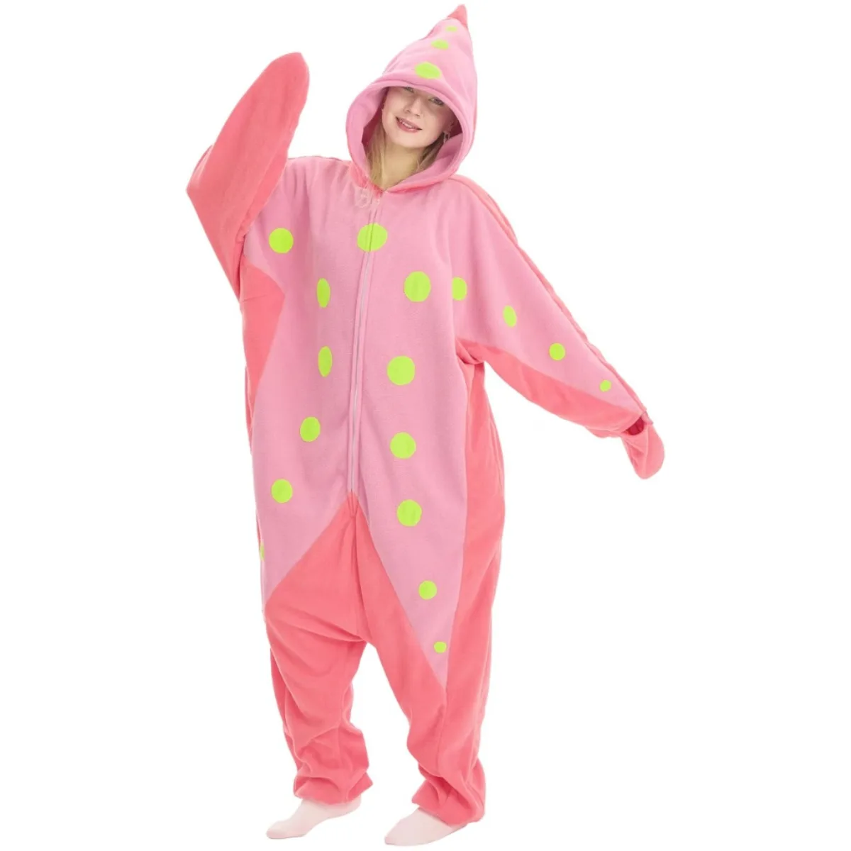 ELEIMOS Halloween Onesie Pink Starfish For Women Men Adult Animal Kigurumis Pyjamas Cartoon Pajama Homewear Cosplay Costume