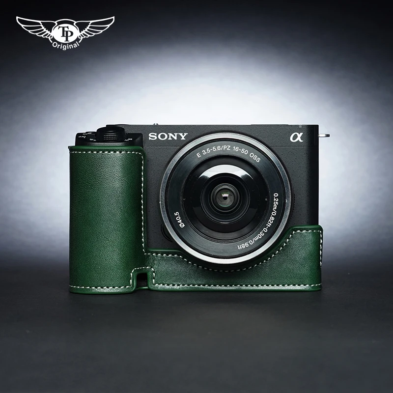 

Camera Genuine Leather Camera Half case Cover Bag for Sony ZV-E1