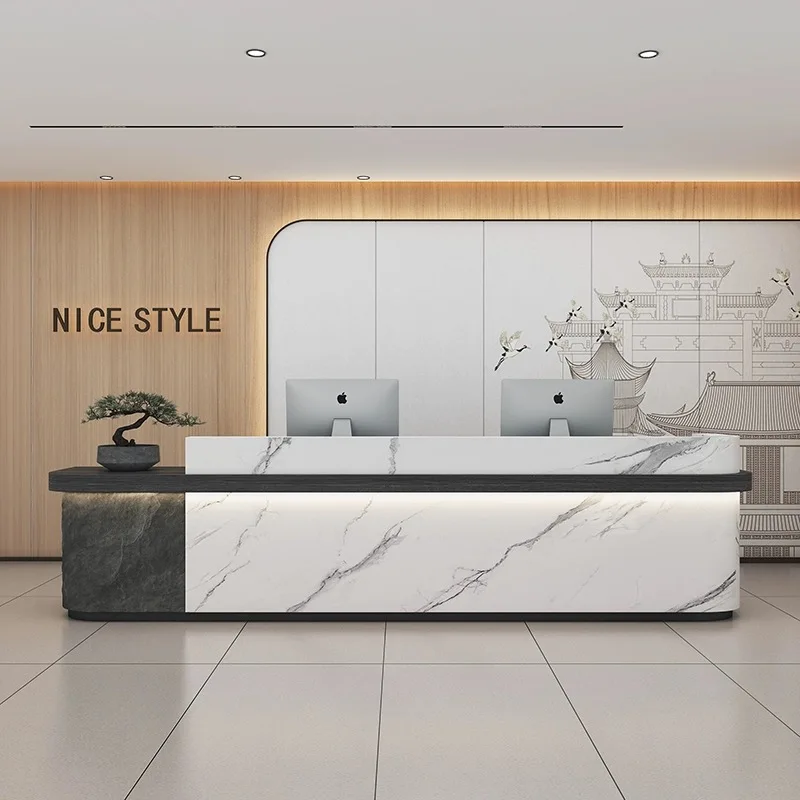 Motion Desk Hallway Table Atril Reception Salon Desks Counter Cash Register Customer Center Comptoir De Reception Bellezza Wall