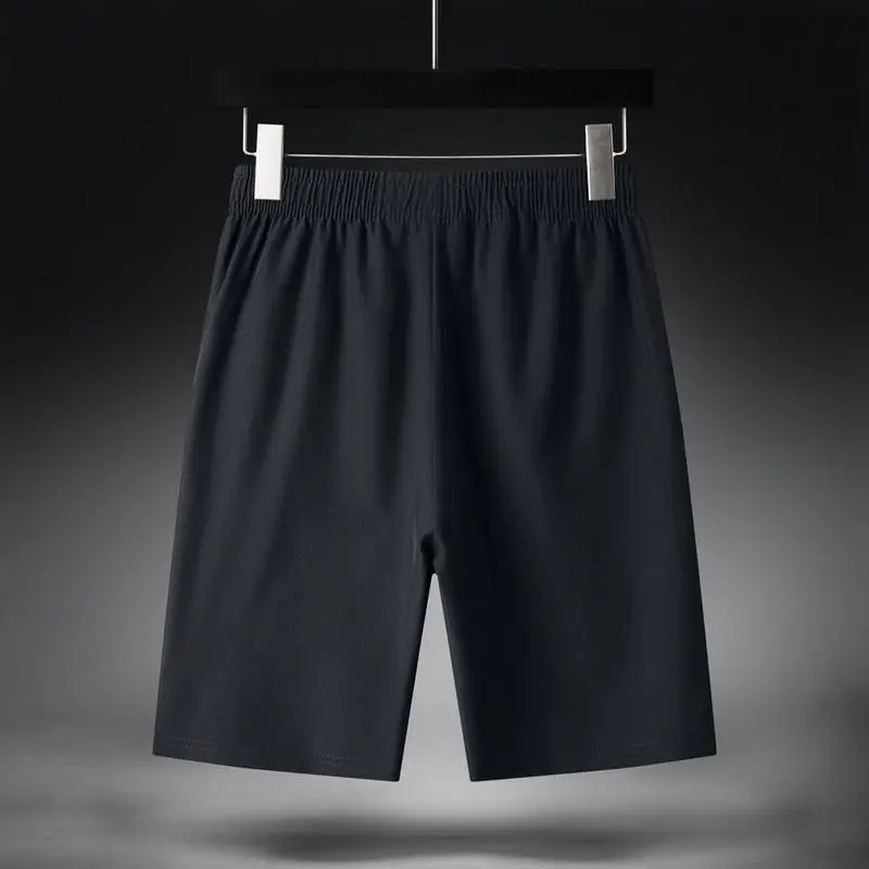 

Qui Dry Ice Silk Men's Summer Thin Breathable Five-Quarter Fitn Training Running Casual Pants Straight Leg Polyester Fiber
