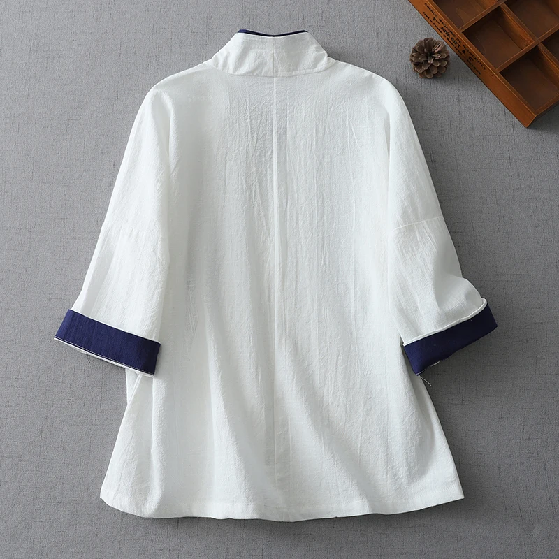 เสื้อคลุมกิโมโนผ้าฝ้ายสไตล์จีน - Kimono Cardigan Women บทวิจารณ์และราคา