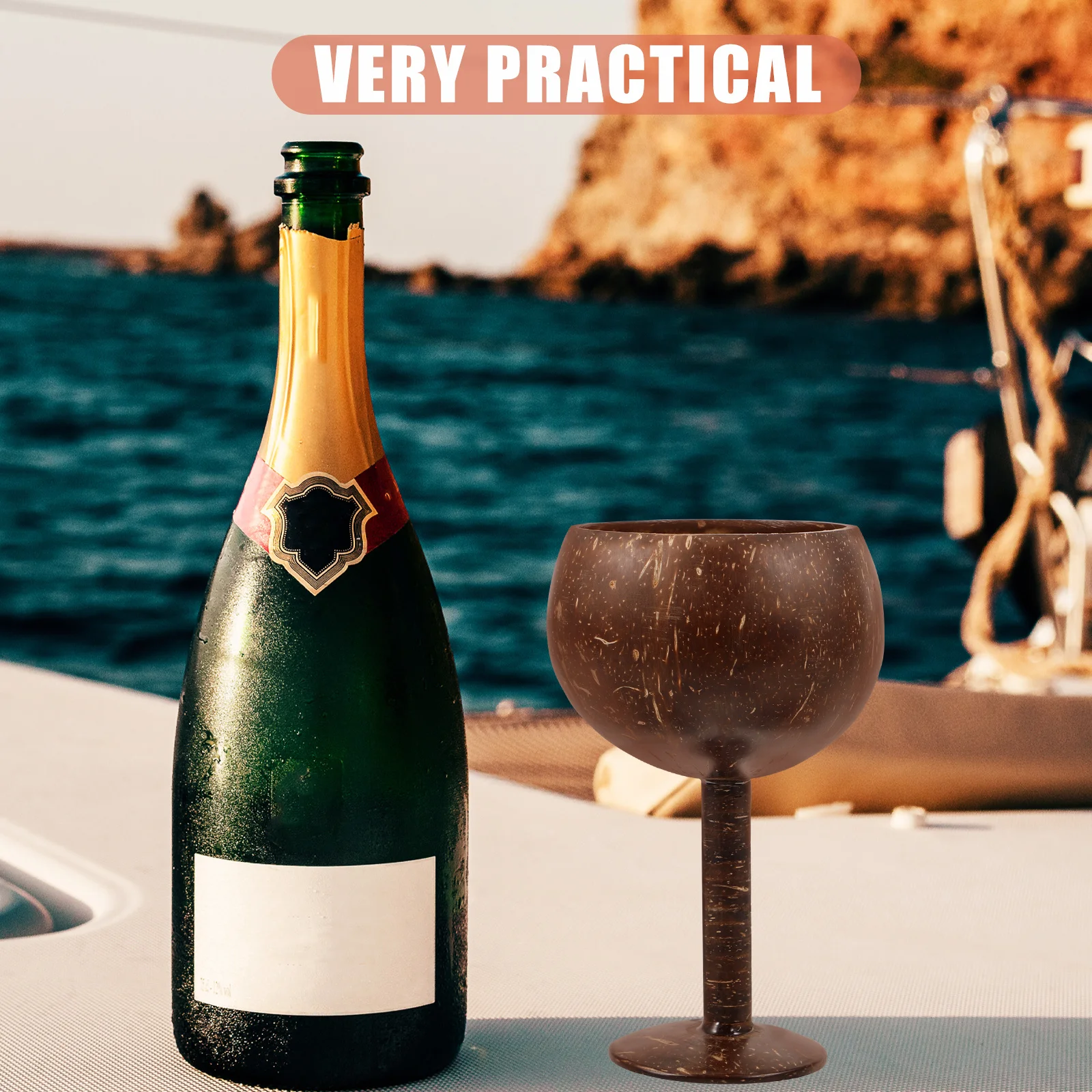 جوز الهند شل كوب جوز الهند كأس كوكتيل للحزب شرب أكواب هاواي شاطئ مأدبة جمع عصير النبيذ المياه جوز الهند قذيفة #1