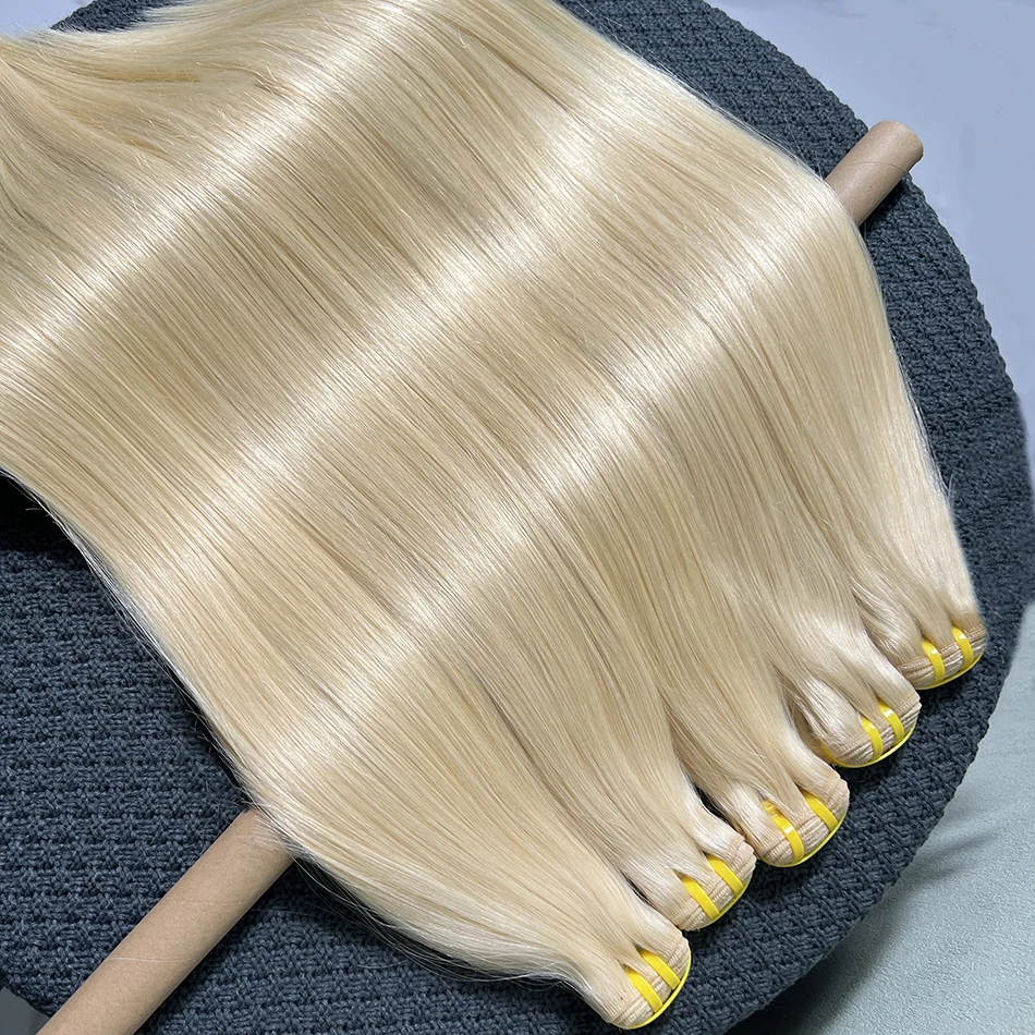 # 613 الملونة حزم من شعر طبيعي مفرود شقراء 1/2/3/4 قطعة لحمة مزدوجة 100% الفيتنامية الخام شعر بشري لعذراء نسج ملحقات