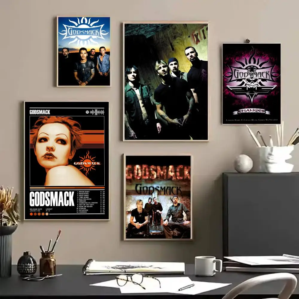 الكلاسيكية الفرقة G_Godsmack ألبوم HD الكتان قماش المشارك جدار الفن يطبع لغرفة المعيشة غرفة نوم مكتب هدية تزيين المنزل
