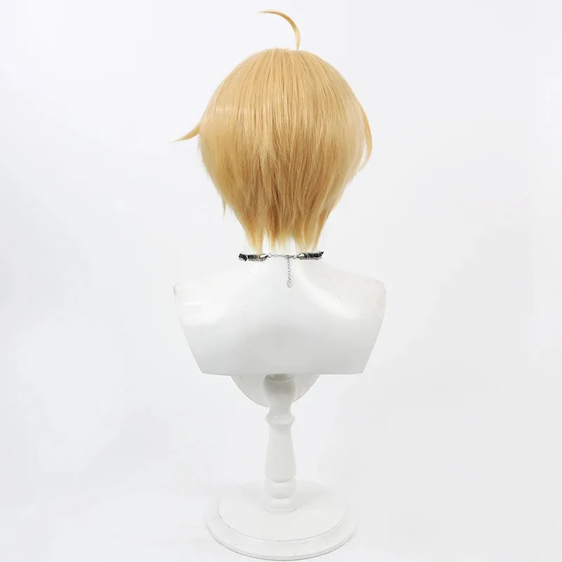 أنيمي APH محور القوى Hetalia ألفريد F جونز شعر مستعار تأثيري قصير شقراء مقاومة للحرارة الشعر الاصطناعية هالوين دور الحفلات