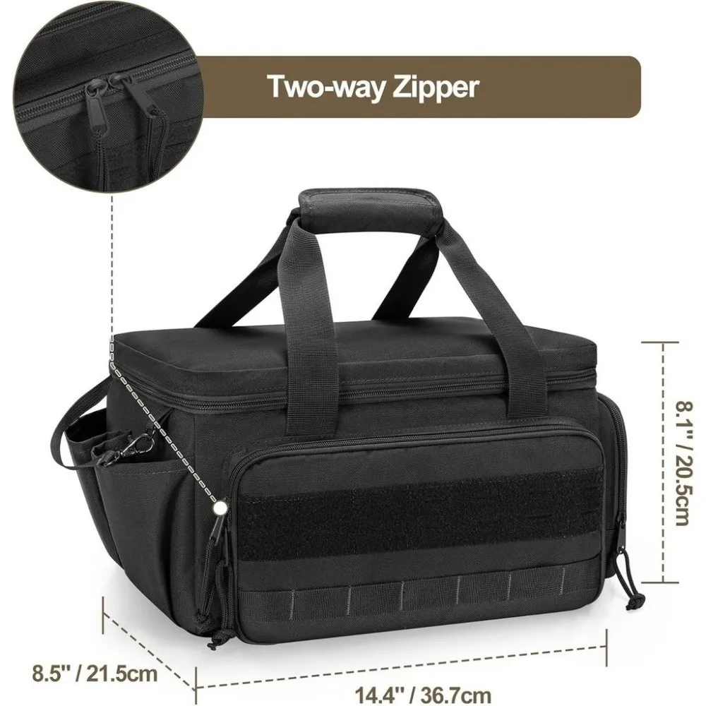 Portable Men Tool Storage Bag Black Heavy Duty Hand Tool Bag Polyester Large Capacity Work Handbag