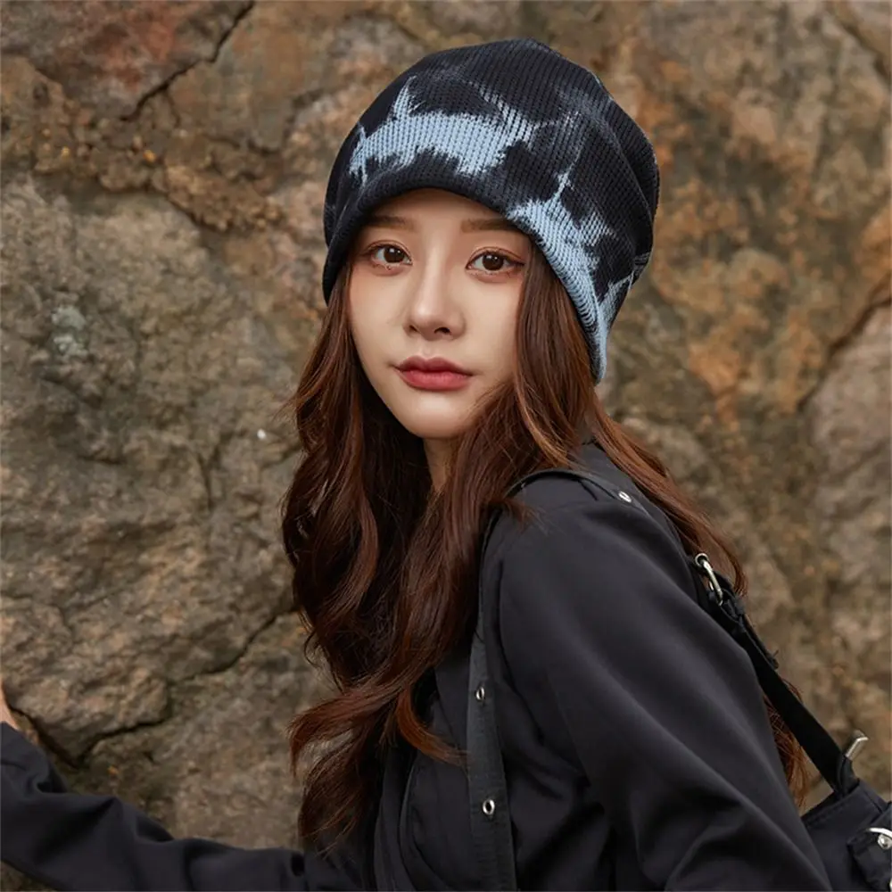 Cute Warm Knitted Hat Windproof Coldproof Bonnet Caps Versatile Beanies for Outdoor Riding