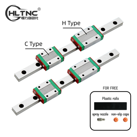 HLTNC MGN7H MGN9H MGN12H MGN15H Length from 100mm to 500mm miniature linear guide rail slide carriage 3D Printer part MGN12C CNC
