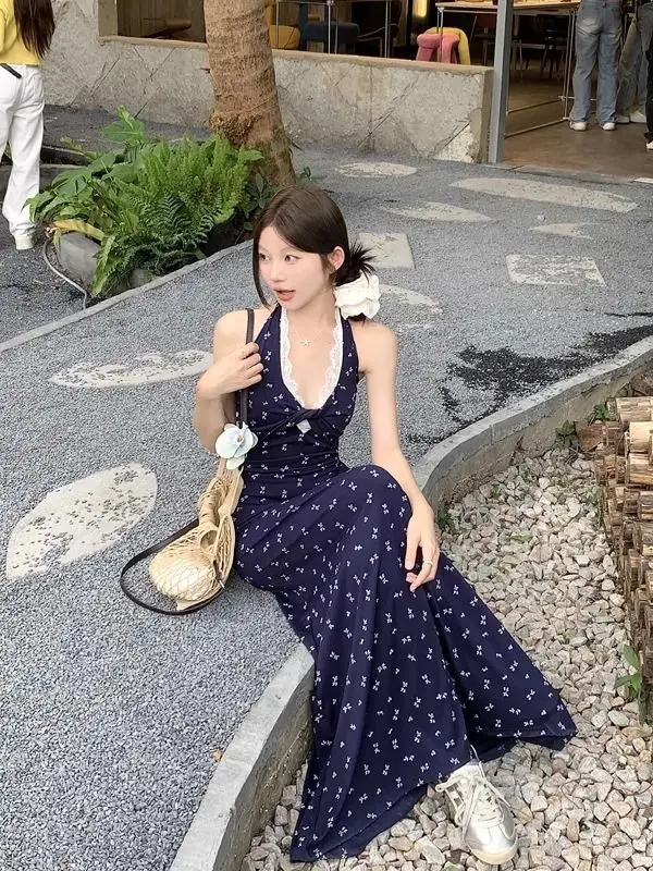 Sukienki Bez Rękawów Damska Sukienka Elegancka Wiosenna Jedwabna Prześwitująca Transparentna Kwiatowa Warstwowa Piknikowa Zwiewna Delikatna Miękka