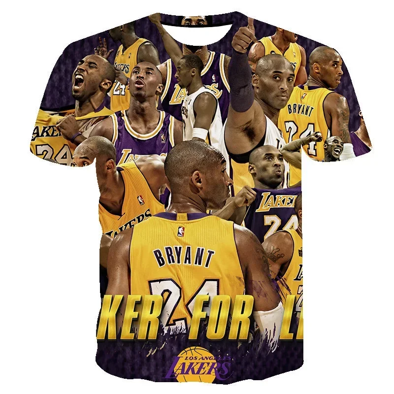 Kobe Bryant 3D Print Kids T-shirt Summer Men's T-shirt Women Short Sleeve Basketball Sports Tshirt for Boy Girl Tops Baby Tees