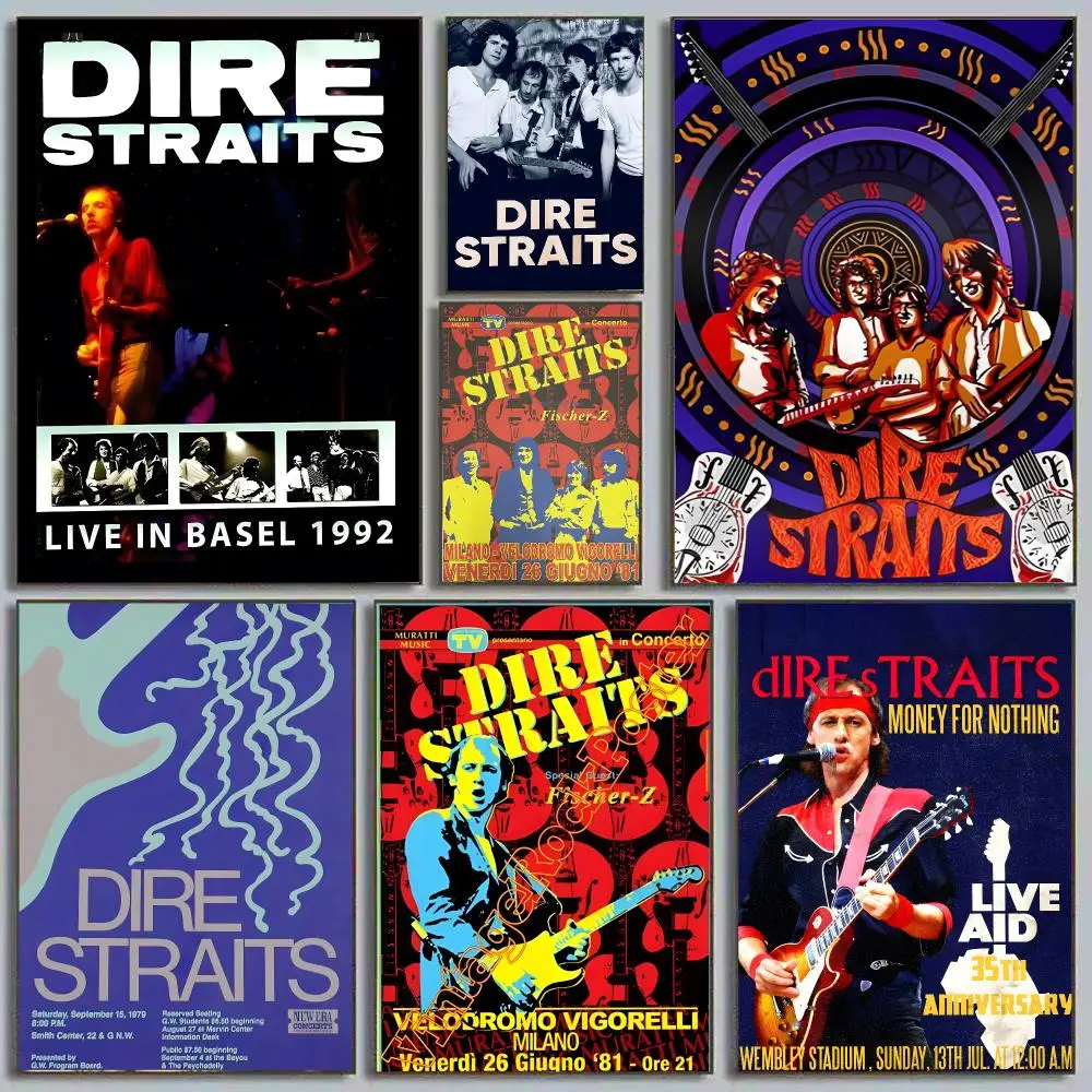 Dire Straits Mark Knopfler Guitar Virtuoso Sultans Of Swing Painting Calligraphy Poster Eco-Friendly Decor Frameless Canvas